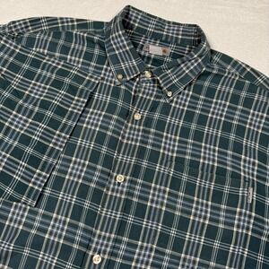 Carhartt Shirt Mens 2XL Green Plaid Short Sleeve‎ Button Front Workwear Casual